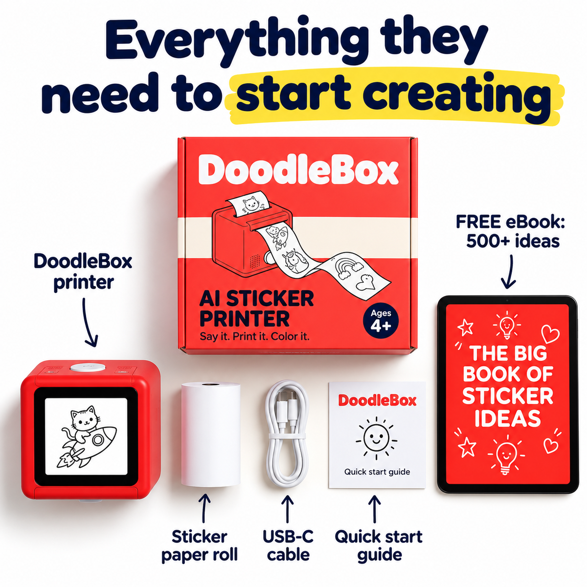 DoodleBox™ Creative AI Sticker Printer for Kids